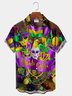 Royaura Mardi Gras Mask Party Hawaiian Shirt Plus Size Vacation Shirt