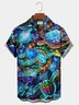 Royaura Hawaiian Marine Life Turtle Print Chest Bag Shirt Plus Hawaiian Holiday Shirt