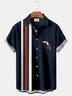 Royaura Vintage bowling hummingbird men's pocket button shirt