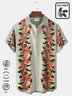 Royaura Natural Fiber Vintage Bowling Floral Print Men's Vacation Hawaiian Big And Tall Aloha Shirt