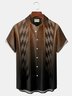 Royaura Vintage Gradient Bowling Shirt Hot Rod Racing Grid Print Men's Shirt Big &Tall Shirt With Pocket