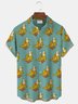 Royaura 50‘s Retro Men's Hawaiian Shirts Yellow Banana Duck Cartoon Stretch Plus Size Camp Shirts