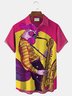Royaura Cock Musical Saxophone Print Beach Men's Hawaiian Big&Tall Shirt With Pocket
