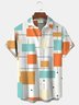 Royaura Vintage Geometric Medieval Print Beach Men's Hawaiian Oversized Shirt with Pockets