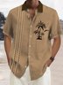 Royaura Vintage Bowling Coconut Palm Print Beach Men's Hawaiian Big&Tall Shirt With Pocket