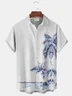 Royaura Casual Basics Coconut Palm Print Beach Men's Hawaiian Oversized Shirt With Pocket