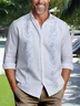 Royaura  Guayabera Casual Men's Vacation Big and Tall Long Sleeve Shirt