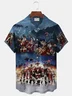 Royaura Santa Squad Funny Santa Print Beach Men's Hawaiian Oversized Shirt with Pockets