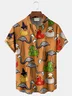 Royaura Halloween Ducksl Print  Men's Hawaiian Oversized Shirt with Pockets