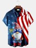Royaura Flag Gnomes Print Men's Hawaiian Oversized Shirt with Pockets
