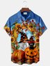 Royaura Halloween Gnomes  Print Men's Hawaiian Oversized Shirt with Pockets