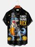 Royaura Halloween Holiday Khaki Men's Hawaiian Shirts Bat Cartoon Stretch Plus Size Aloha Camp Shirts