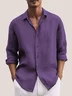 Men's Cotton Linen Comfortable Basic Series Long Sleeve Shirts & Tops