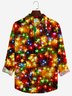 Royaura Christmas Gold Neon Men's Long Sleeve Shirts Stretch Plus Size Drama Costume Button Shirts
