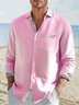Royaura Barbie Pink Plant Leaf Print Men's Button Pocket Long Sleeve Shirt