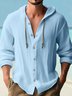 Royaura Cotton Basic Men's Button Drawstring Hooded Shirt