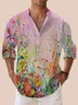 Royaura Men's Floral Ombre Print Button Pocket Long Sleeve Shirt