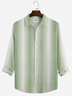 Royaura Striped Resort Men's Oversized Beach Pocket Button-Down Long Sleeve Shirt