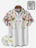 Royaura Beach Vacation White Men's Hawaiian Shirts Wrinkle Free Seersucker Aloha Camp Pocket Shirts