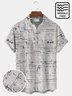 Royaura Beach Vacation White Men's Hawaiian Shirt Vintage Textured Wrinkle Free Seersucker Pocket Camp Shirt Big Tall