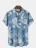 Royaura Hawaiian Floral Print Men's Button Pocket Shirt
