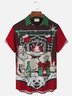 Royaura Men's Christmas Santa Beer Print Men's Button Pocket Shirt