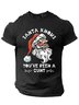 Royaura Christmas Santa Claus Printed Men's Round Neck Printed T-Shirt