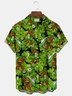 Royaura St. Patrick's Green Men's Hawaiian Shirts Big Foot Easy Care Aloha Camp Pocket Shirts Plus Size