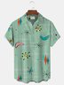 Royaura® Vintage Mid-Century Geometric Green Men's Camp Shirt Easy Care Hawaiian Shirts Big Tall