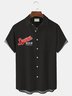 Royaura® Retro Letter Printed Men's Button Pocket Shirt