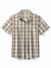 Royaura® Hawaiian Shirt Basics Plaid Print Men's Button Pocket Shirt