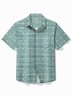 Royaura® Vintage Abstract Geometric Print Men's Plaid Shirt Easy Care Pocket Camp Shirt