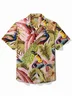 Royaura® Tropical Palm Leaf Men's Hawaiian Shirt Animal Toucan Peacock Easy Care Pocket Camp Shirt Big Tall