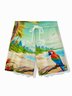 Royaura® Beach Vacation Men's Hawaiian Board Shorts Quick-drying Swimming Trunks
