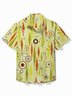 Royaura® Vintage Medieval Geometric Men's Casual Shirt Art Pocket Button Camp Shirt Big Tall