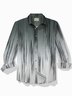 Royaura® Retro Gradient Stripe Print Men's Button Pocket Long Sleeve Shirt