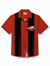 Royaura® Retro Bowling Men's Hawaiian Shirt Car Print Pocket Camping Shirt