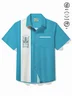 Royaura® Retro Bowling Construction Tiki Men's Hawaiian Shirt Stretch Easy Care Pocket Camping Shirt