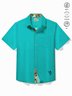 Royaura® Beach Holiday Textured Men's Casual Shirt Swordfish Tropical Floral Pocket Camp Shirt Big Tall