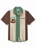 Royaura® Retro Bowling Men's Hawaiian Shirt Tiki Girls Coconut Tree Print Pocket Camping Shirt