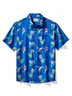 Royaura® Hawaiian Tiki Print Men's Button Pocket Short Sleeve Shirt