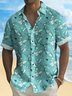 Royaura® Vintage Men's Cocktail Geometric Print Hawaiian Shirt Oversized Stretch Aloha Shirt
