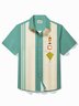 Royaura® Vintage Men's Bowling Medieval Geometric Art Print Shirt Stretch Pocket Camping Shirt Big Tall