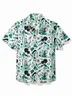 Royaura® Vintage Men's Instrument Note Print Hawaiian Shirt Oversized Stretch Aloha Shirt
