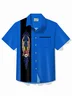 Royaura® 50's Vintage Bowling Shirt Car Pinstripe Stretch Quick Dry Camp Pocket Shirt Big Tall