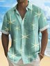 Royaura® Vintage Geometric Starburst Print Chest Pocket Shirt Plus Size Men's Shirt