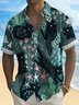 Royaura®  Beach Vacation Men's Hawaiian Shirt Plant Cat Print Pocket Camping Shirt