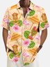 Royaura® Beach Holiday Men's Hawaiian Shirt Tiki Flamingo Flower Pocket Camping Shirt