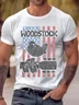 Royaura® Men's Round Neck Short Sleeved T-shirt Woodstock Art Peace Love Pullover Top Big Tall