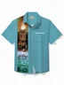 Royaura® Royaura® 60's Tiki Totem Bowling Shirt Pocket Camp Shirt Big Tall